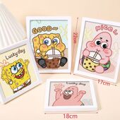 海绵宝宝派大星钻石贴画制作手工儿童diy闺蜜带框生日礼物卡通