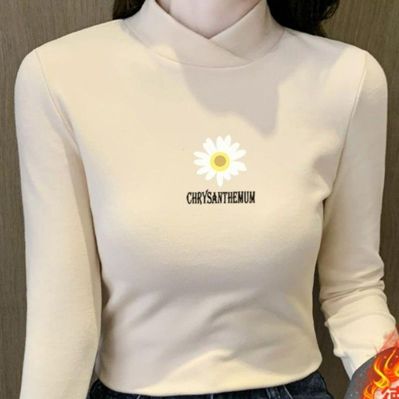 秋冬女士底裤衬衫黑色春秋季多功能新款德国天鹅绒女士半高领t恤