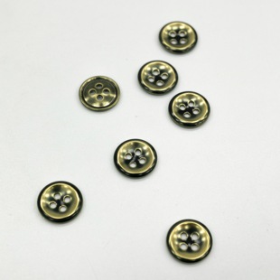 德国UNION 亮光复古金属纽扣│合金金属四孔扣子 KNOPF