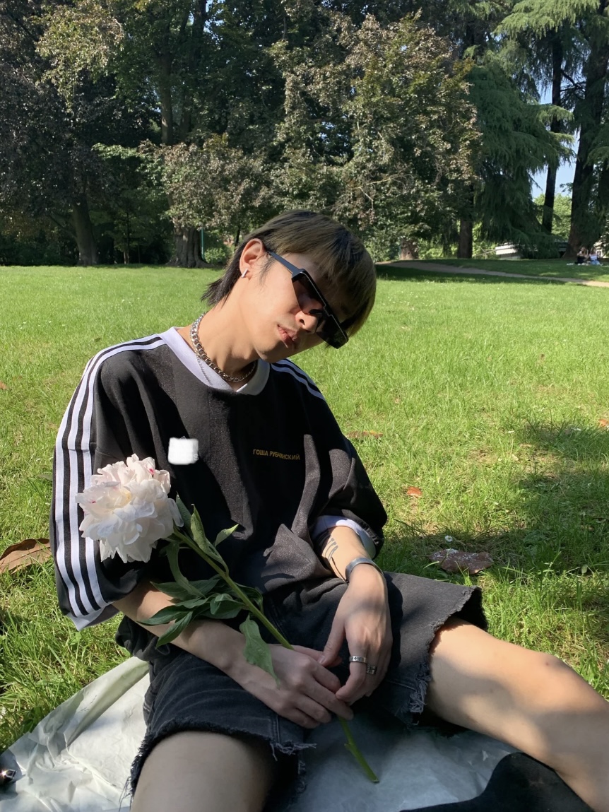 thumbnail for Upcoming In Stock K嘉Made Gosha Collaboration Black White Stripes Three-Stripe Loose Short-Sleeve Jersey Summer