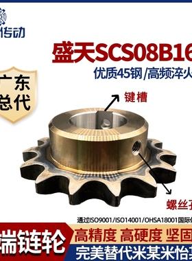 盛天SCS链轮 45号钢 加工成品 4分08B16齿 高精度耐磨损 申马传动