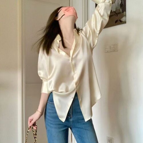 轻熟风女士长袖翻领衬衫