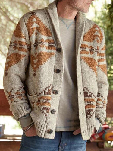 Men's plus size long-sleeved sweater coat SY0052