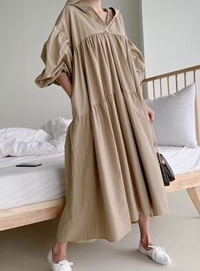 Fashion Casual Loose Hooded Swing Dress   宽松连帽大摆连衣裙