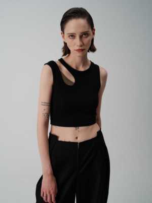 三色可选拼接上衣短款JOHNNYWU