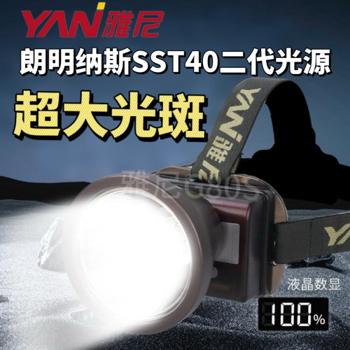 雅尼G80s头灯强光充电超亮新款头戴式手电筒户外矿灯超长续航736