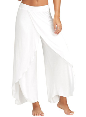 Pants Wide Leg Sports White Black  Plus Size Trousers 瑜伽裤