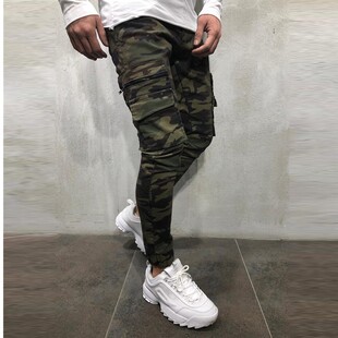 Casual Large Pocket Camo Stretch Jeans休闲口袋迷彩弹力牛仔裤