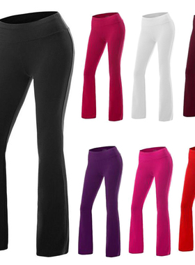 新款时尚潮流休闲舒适简约欧美提臀收腰纯色性感显身材常规长裤女