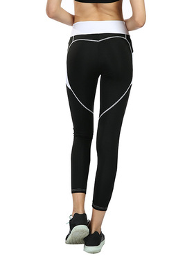 Black and white slim yoga capris for women黑白修身瑜伽九分裤