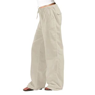 纯色高腰休闲工装裤Solid color high waisted casual work pants
