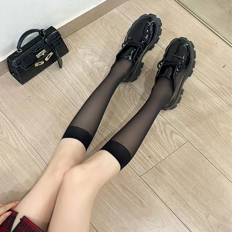 超薄丝袜女白色小腿袜夏季长筒黑丝jk制服中筒韩式学生袜时尚简约