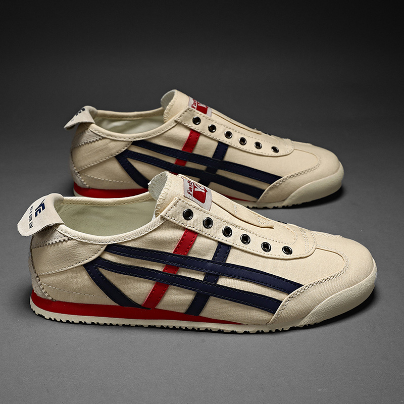 莆田男鞋2025新款夏季休闲运动板鞋男款懒人一脚蹬防滑软底帆布鞋