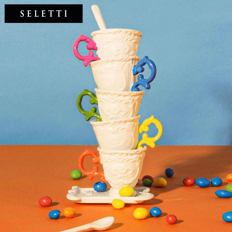 Seletti巴洛克白瓷精致欧式茶杯