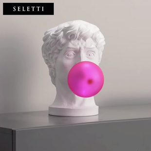 Seletti大卫雕塑泡泡台灯艺术肖像复古创意客厅多巴胺氛围灯摆件