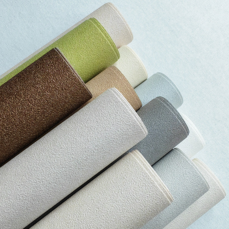 磨砂颗粒艺术漆无缝墙布卧室客厅素色高级感纯色防水防污阻燃壁布