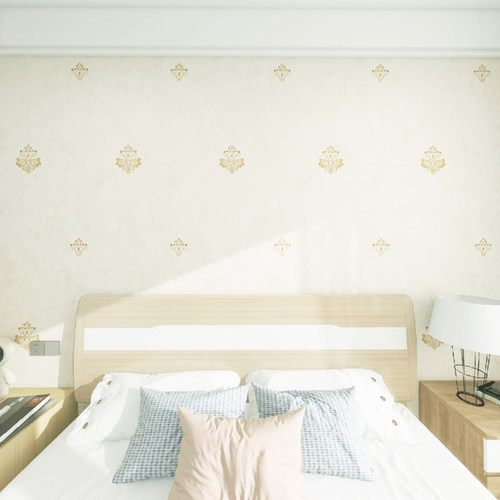 北欧简约风格墙布3D浮雕立体刺绣卧室客厅电视背景墙欧花无缝壁布