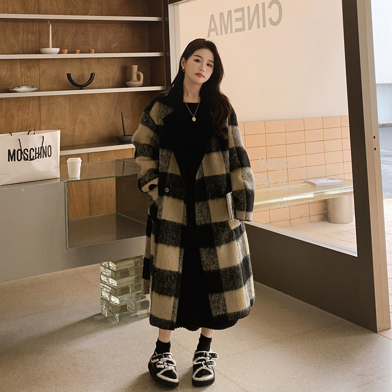 大货格子羊羔羔外套两面穿136-8295-P185-K268，女装毛呢外套，浙宝136