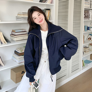 现货136-8622P135K198大翻领春季新款短外套棒球服图片