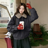 现货毛领羽绒里外套50绒136-8801p245K368，女装短外套，浙宝136