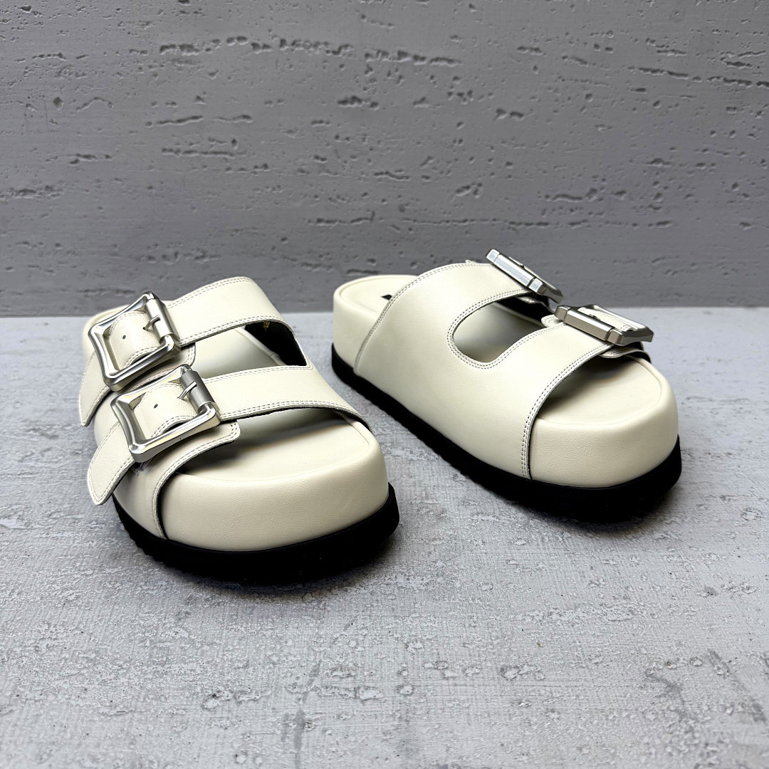 欧洲站欧货2026勃肯风双带扣厚底一字拖女夏百搭休闲沙滩拖鞋外穿