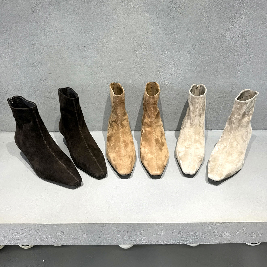 先锋名典方头羊京短靴秋百搭女靴