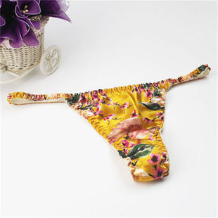 3件包邮 真丝丁字裤女性感纯欲内裤低腰夏季桑蚕丝新款全真丝内裆