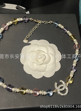 26C早春新款彩色琉璃项链高版本香家简约百搭锁骨链厂家批发直销