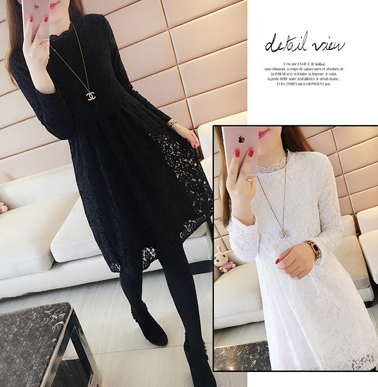 秋冬新款加肥加大码微胖女孩百搭蕾丝胖mm显瘦洋气中长款打底小衫在类目 女装/女士精品, 大码女装中 - 来自Buy2taobao.com提供专业的淘宝代购服务