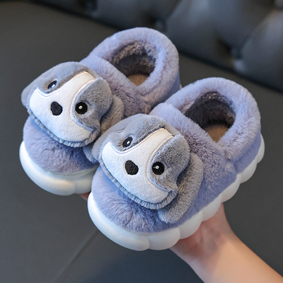 棉鞋男童冬2024新款室内儿童毛拖鞋中大童家居女孩宝宝包跟防滑