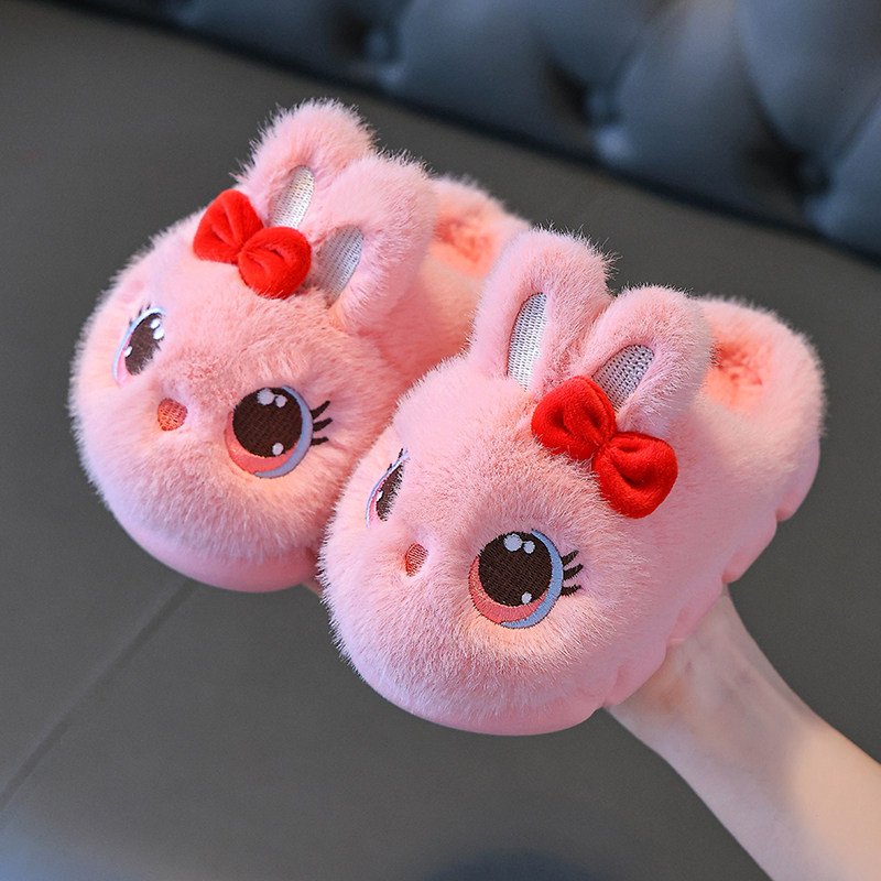 拖鞋儿童冬2025新款卡通可爱男女童宝宝居家室内防滑保暖棉拖鞋