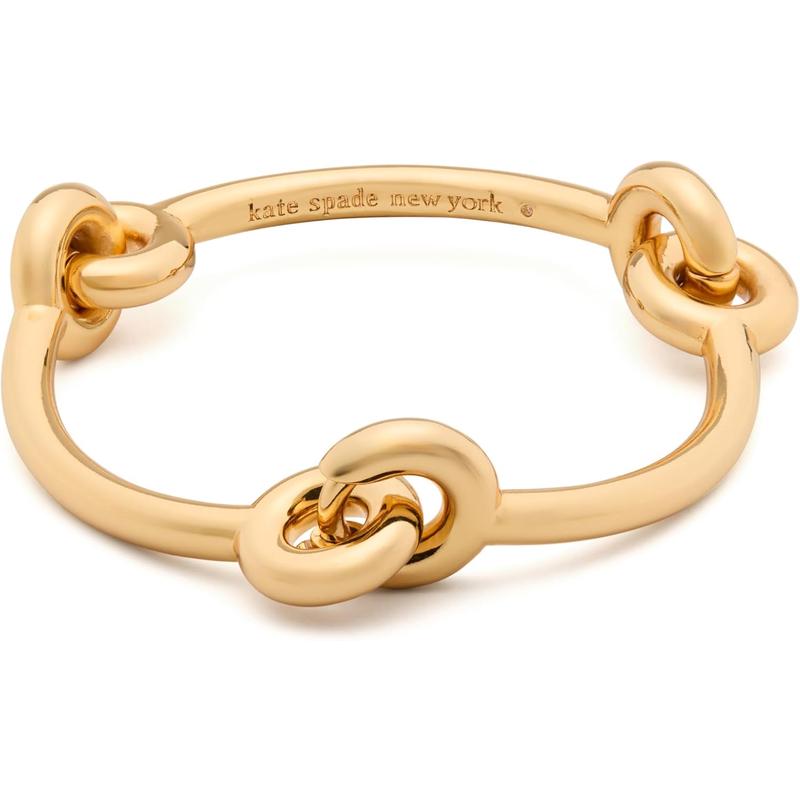 kate spade NEW YORK女饰品简约手链Interlock Bangle金属光泽