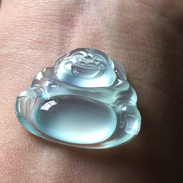 宋都缅甸翡翠玻璃种观音吊坠