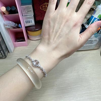 玻璃种白月光玉手镯七夕送礼