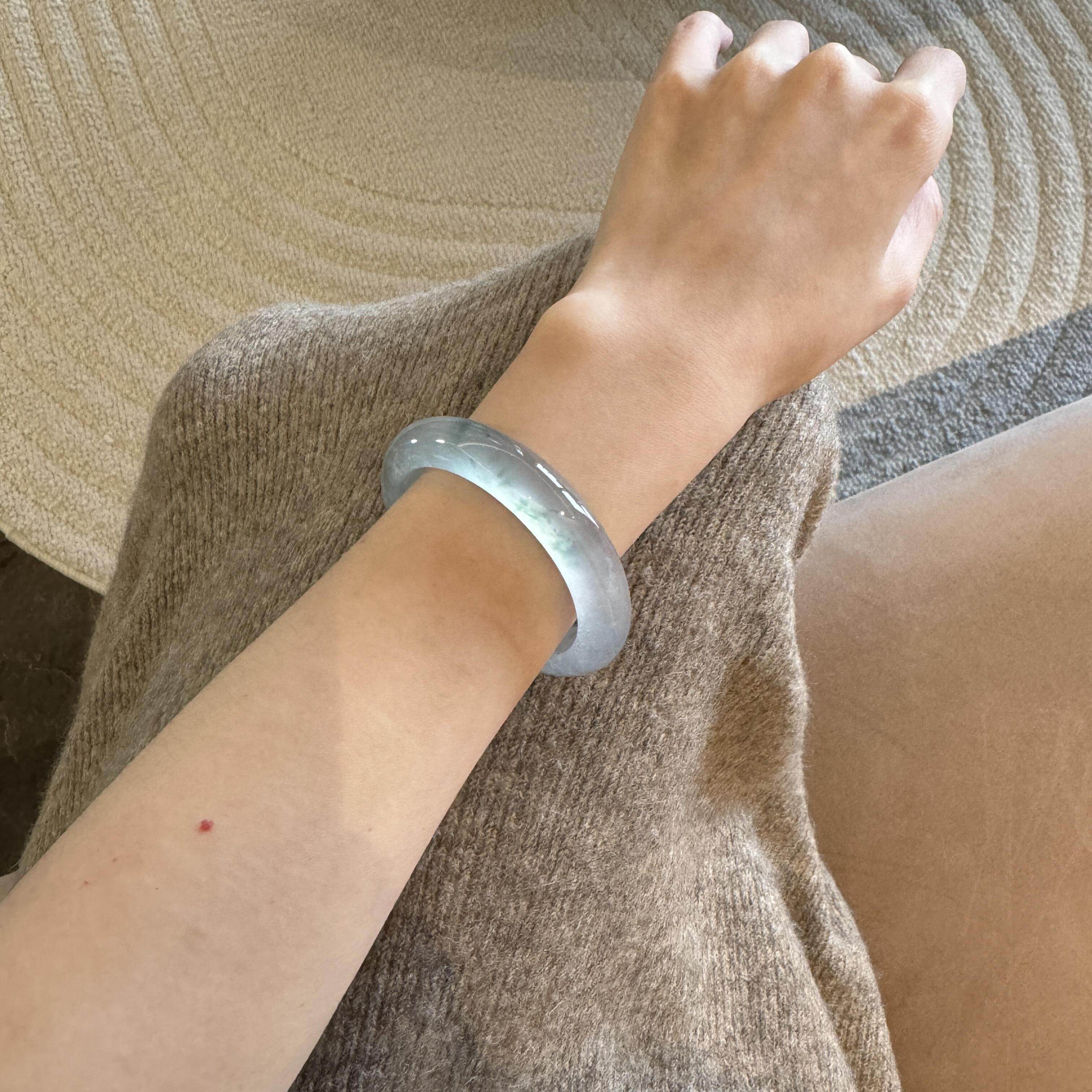 高冰蓝水玉石手镯石英岩玉老坑冰透翡翠平替新手不踩雷玉镯女送礼