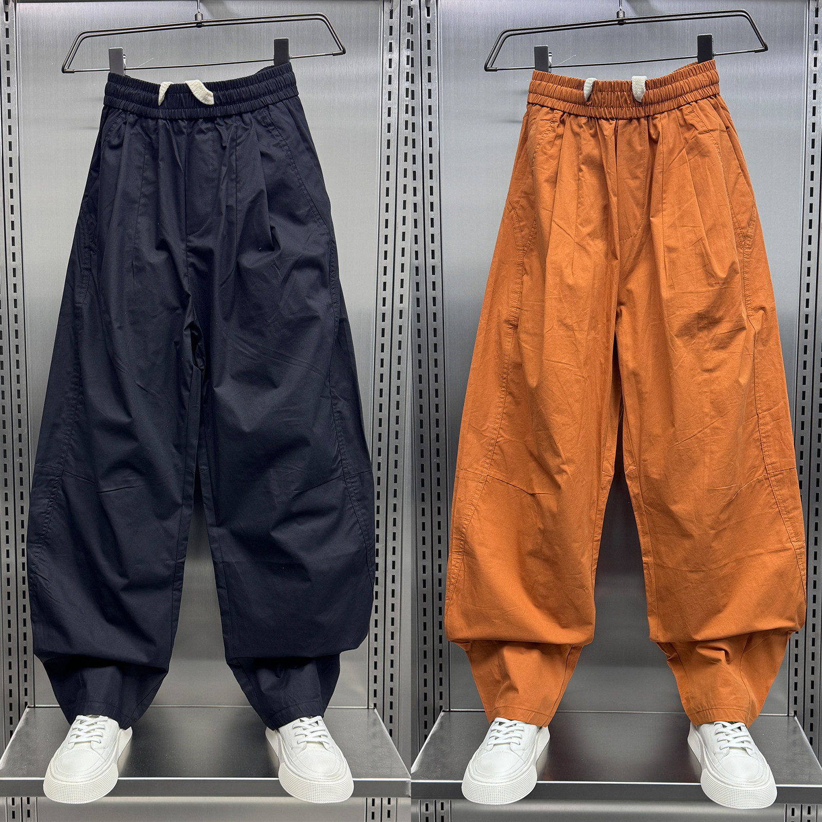 美式果色宽松弯刀休闲裤男2025秋冬速干百搭工装裤青年直筒哈伦裤,男装,休闲裤,淘宝优惠券,粉丝福利购,淘宝优惠卷