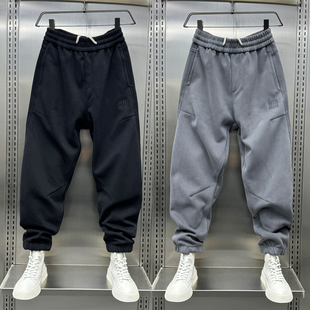 痞帅纯色哈伦裤 秋冬2025新款 潮流束脚运动裤 男青年韩版 简约休闲裤