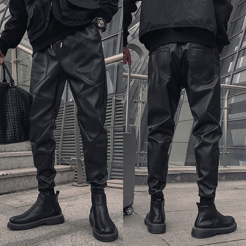 冬季男士加绒加厚摩托车外卖骑行皮裤男机车PU保暖防风修身小脚裤,男装,皮裤,淘宝优惠券,粉丝福利购,淘宝优惠卷