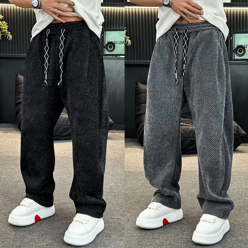 ZPK满天星斜条纹直筒休闲裤