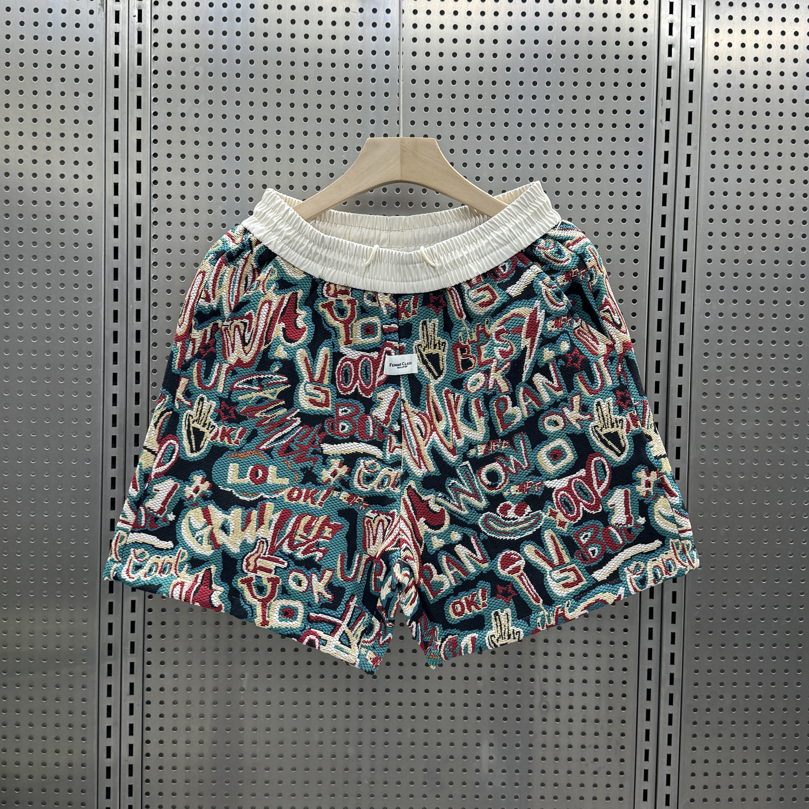 ZPK潮流涂鸦色织提花休闲短裤