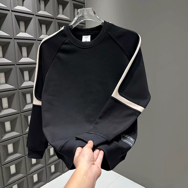 ZPK美式休闲复古撞色拼接卫衣