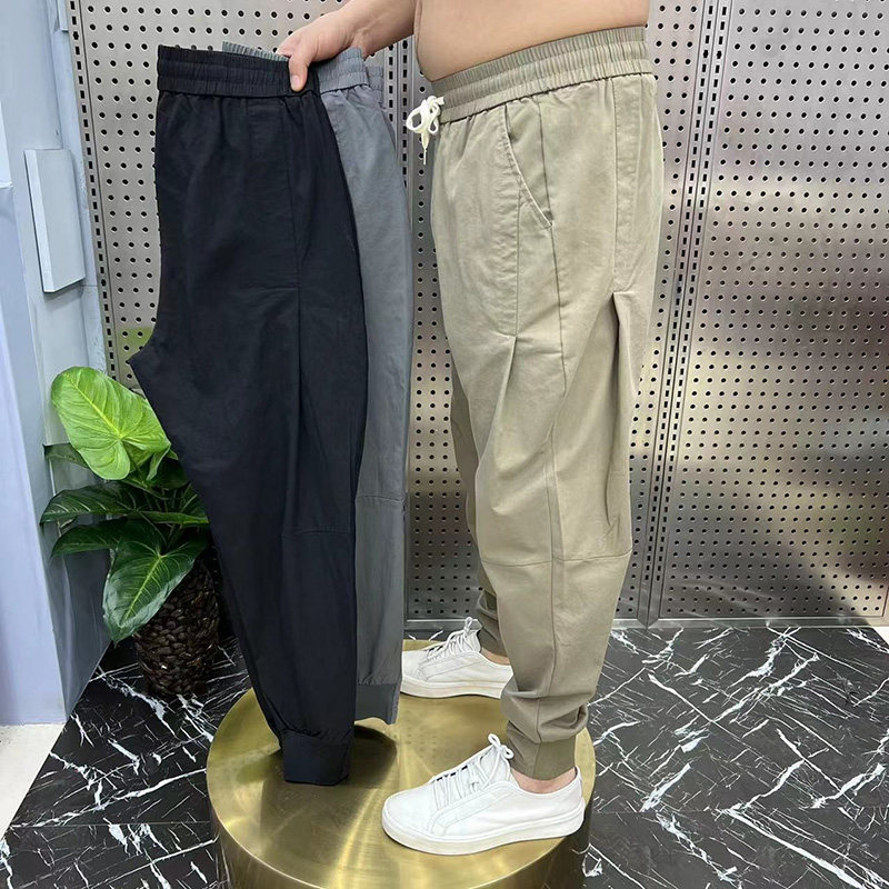 2024夏季棉麻男宽松哈伦裤束脚百搭韩版九分裤弹力小脚休闲运动裤