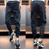 休闲工装 小脚长裤 裤 秋冬男士 修身 痞帅韩版 精神小伙潮流加绒束脚裤