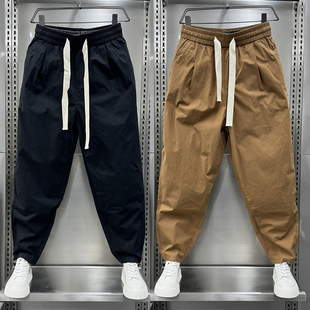 潮流复古宽松哈伦裤 男美式 九分裤 潮工装 秋冬新款 裤 直筒纯色休闲裤