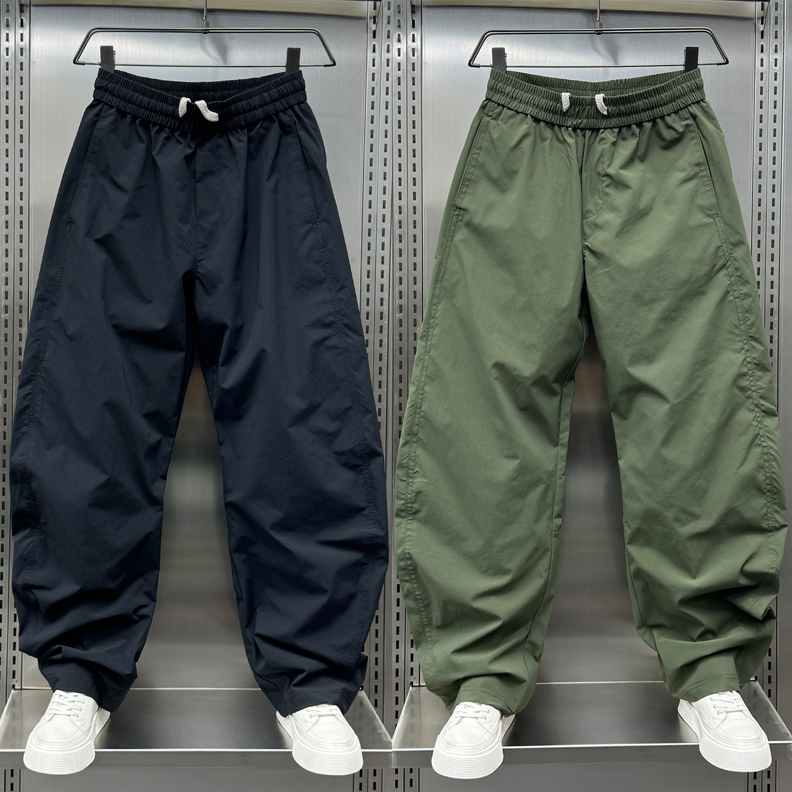 ZPK时尚纯色弯刀休闲裤