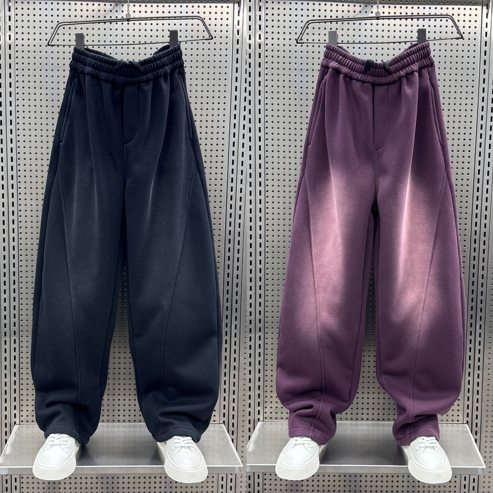 ZPK撞色磨白高街休闲裤