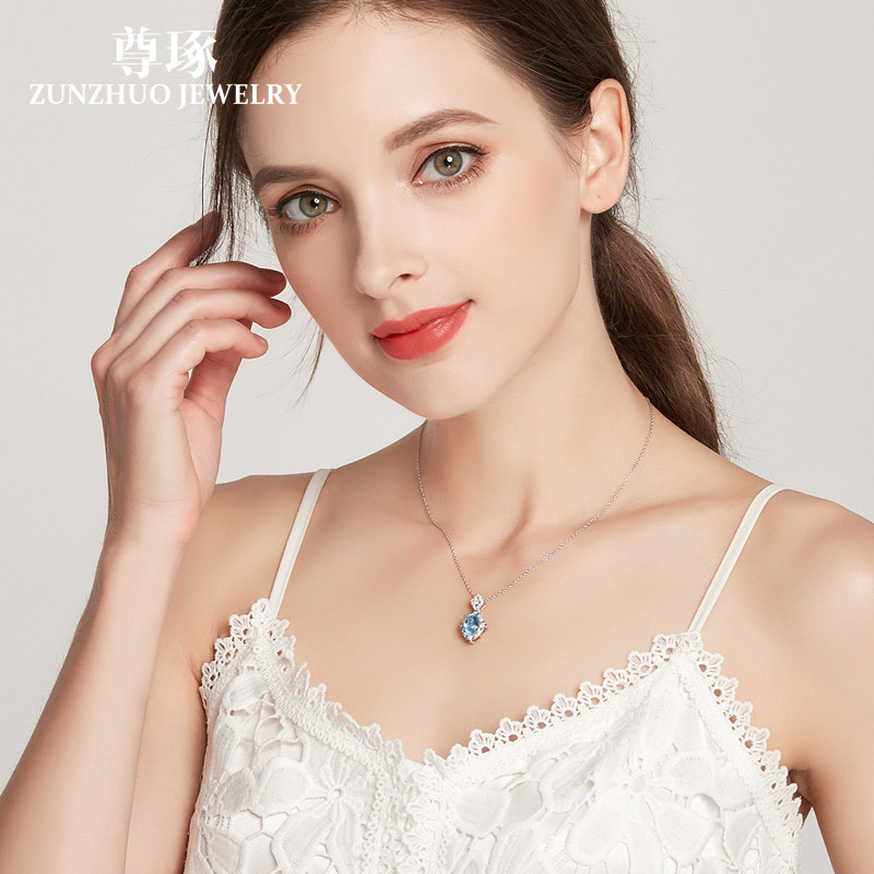 natural Topaz Necklace S925 Sterling Silver Pendant Nested chain senior Simplicity clavicle Send his wifein the Accessories/Fashion Jewelry, Necklace  category - from Buy2taobao.com to provide professional Taobao agent buy service