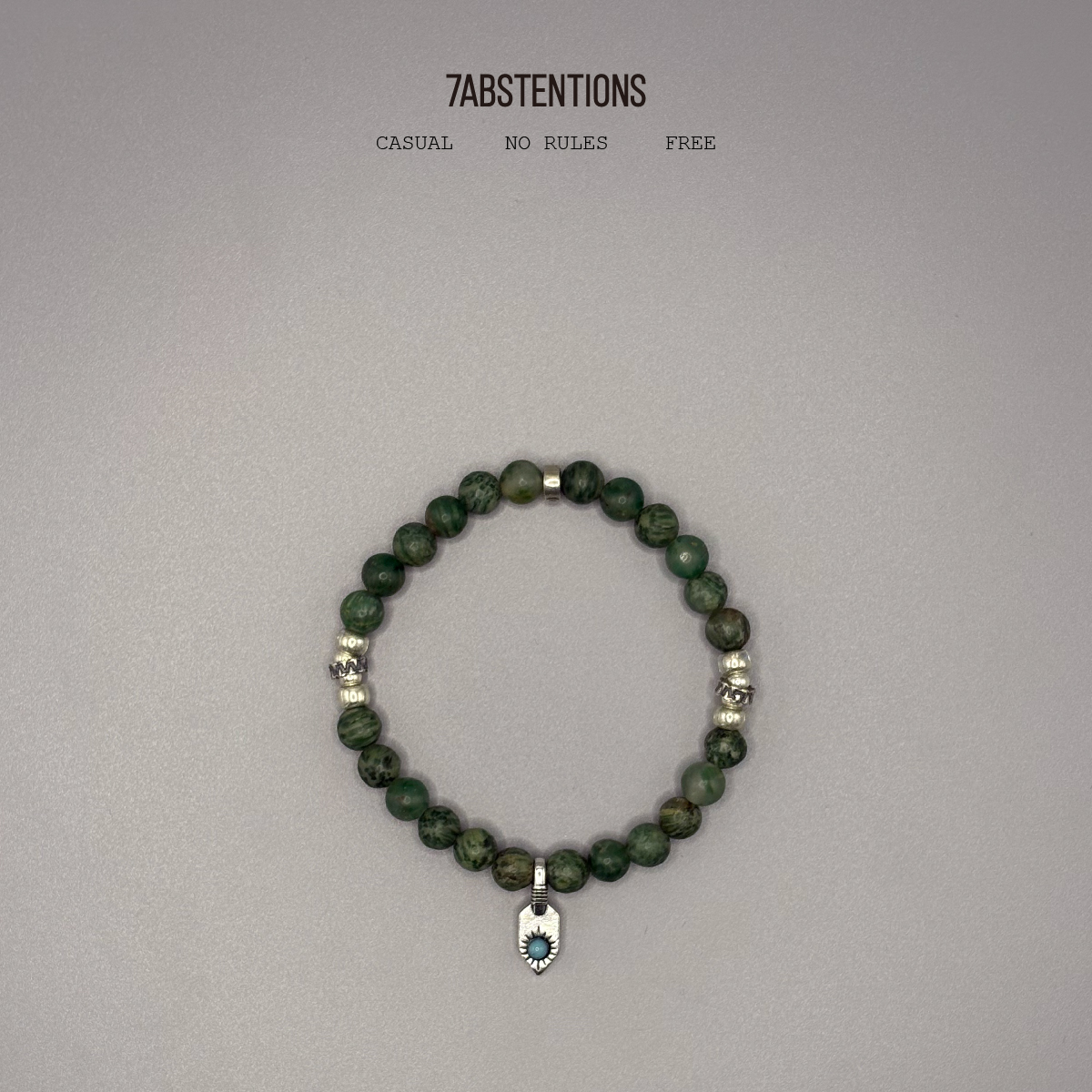 7ABSTENTIONS绿松银坠手链