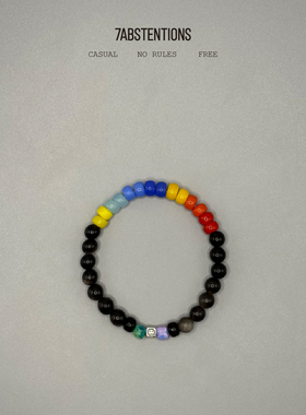 7ABSTENTIONS银曜彩虹琉璃手链