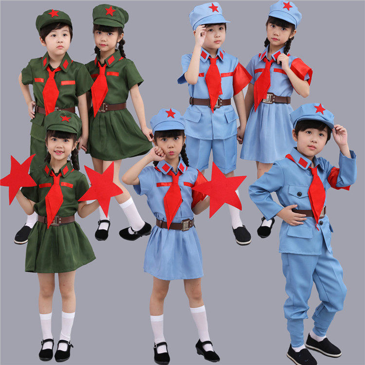 红军八路军军绿色蓝灰色演出服装